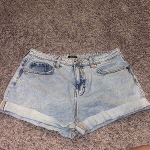 wild fable Light Wash Rolled-Hem Denim Shorts (Highest Rise Mom Shorts)